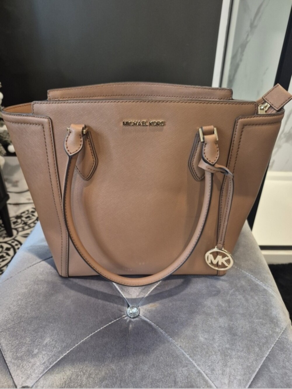 Michael Kors Brown Saffiano Leather Structured Tote